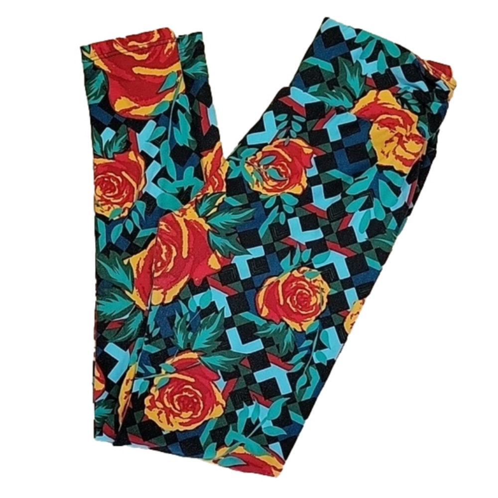 LuLaRoe☆ Rose Lattice Print Legging OS